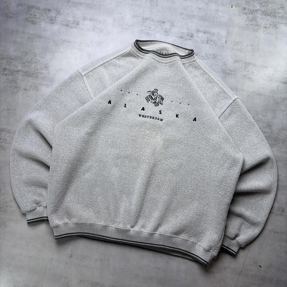 Vintage Grey Big Gear Alaska Westerdam Knit Sweater - Picture 2 of 7
